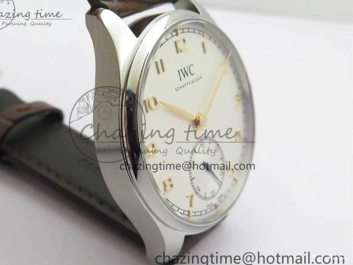 MIROTIME 0408 Original Portuguese IW358304 ZF 1:1 Best Edition SS White Dial RG Markers on Leather Strap A 7077